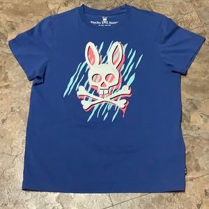 Psycho bunny Milby graphic tee purple pink teal white